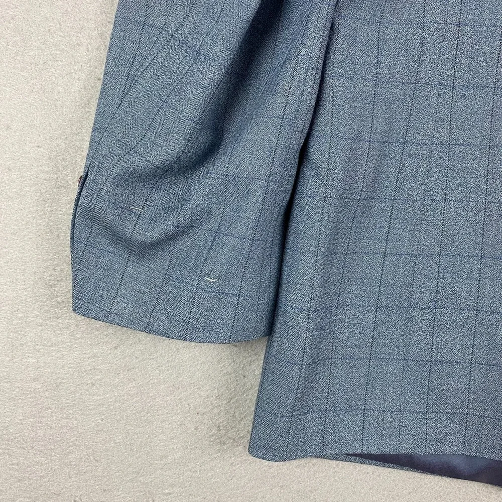 LRL Ralph Lauren Sport Coat Mens 44L Long Wool silk Plaid Blazer $295 NEW